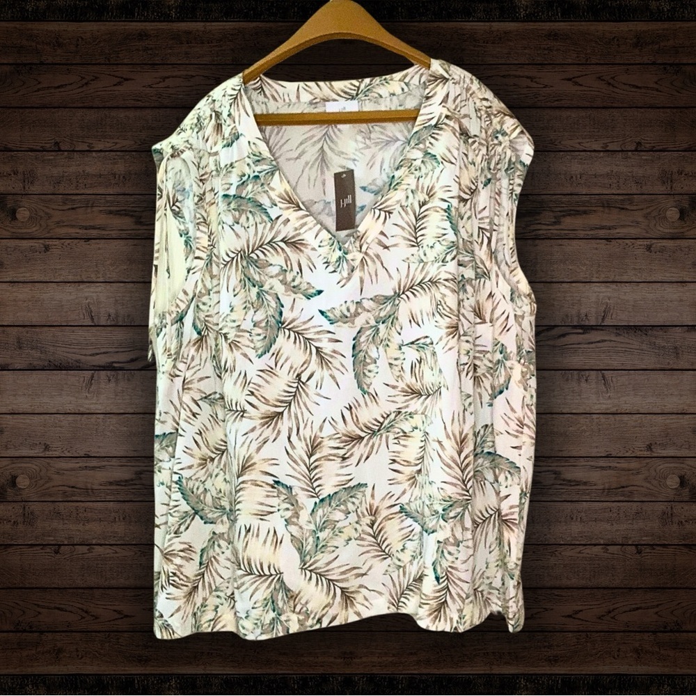 🌴J Jill - NWT Tank Top with Tropical Pattern - Size 3x